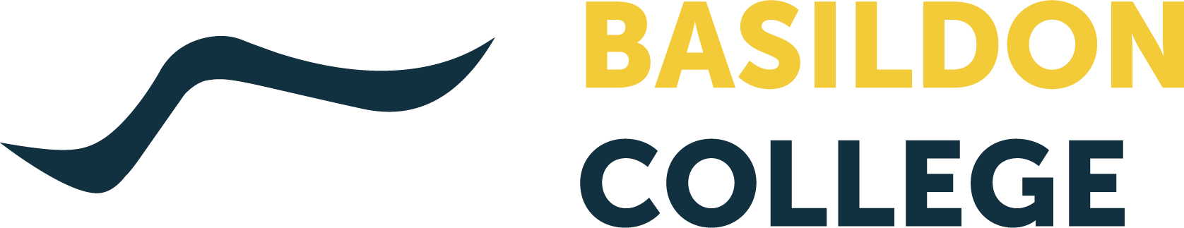 Basildon logo primary dark blue and yellow logo
