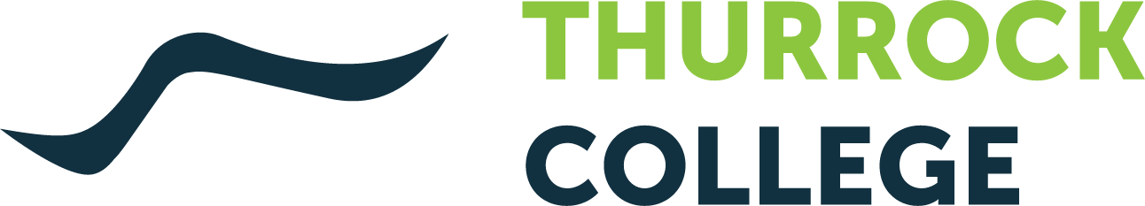 Thurrock college green and navy 3x logo